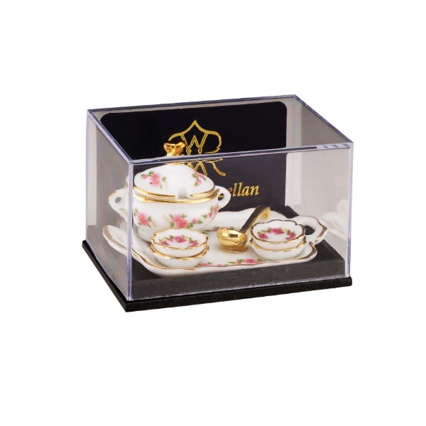 Picture of Tray with Soup Tureen, Ladle and 4 Plates - Lisa Design